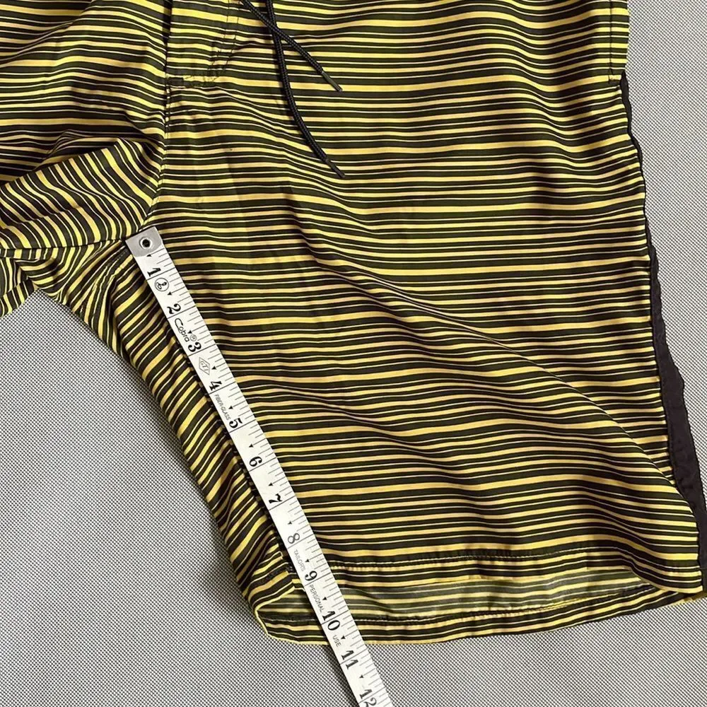 VICTORINOX Gray Yellow Striped Swim Board Shorts Men’s Size XL